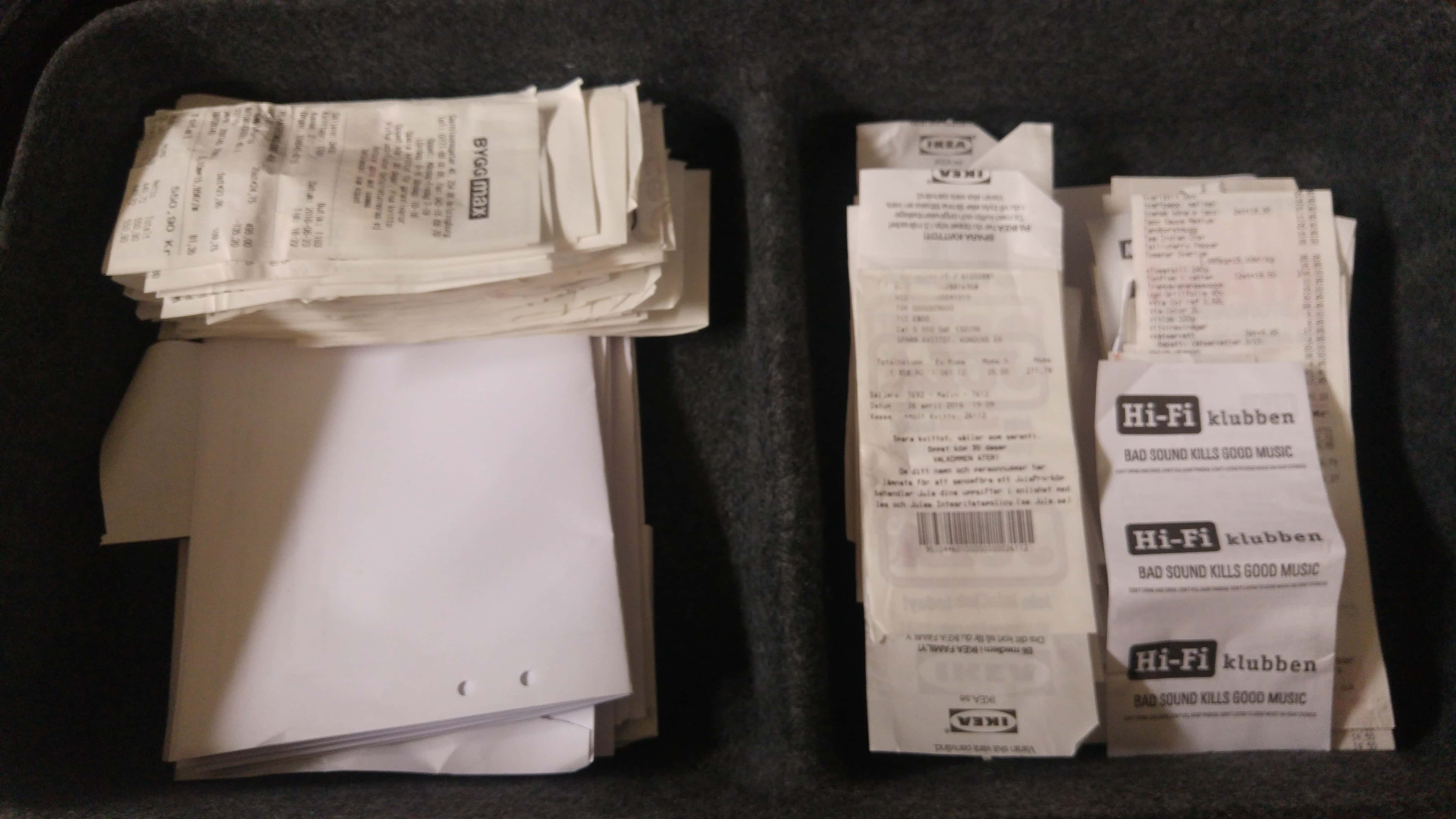 Oändligt med kvitton